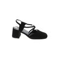 Expressions Heels: Pumps Chunky Heel Casual Black Solid Shoes - Women's Size 9 - Round Toe