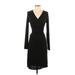 The Limited Casual Dress - Sheath V-Neck Long sleeves: Black Solid Dresses - Women's Size Small