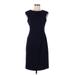 Adrianna Papell Casual Dress - Sheath Crew Neck Sleeveless: Blue Solid Dresses - Women's Size 8