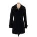 Cole Haan Wool Coat: Mid-Length Black Solid Jackets & Outerwear - Women's Size 4