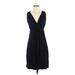 Ann Taylor Casual Dress - Party V-Neck Sleeveless: Black Solid Dresses - Women's Size X-Small Petite
