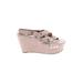Marc Fisher LTD Wedges: Pink Print Shoes - Women's Size 8 - Peep Toe