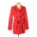 MICHAEL Michael Kors Jacket: Mid-Length Red Solid Jackets & Outerwear - Women's Size Small