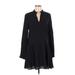 Derek Lam 10 Crosby Casual Dress - A-Line High Neck Long sleeves: Black Solid Dresses - Women's Size 8