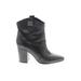 Aerosoles Ankle Boots: Slouch Chunky Heel Casual Black Solid Shoes - Women's Size 8 - Almond Toe