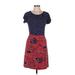 Lilly Pulitzer Casual Dress Scoop Neck Short sleeves: Red Floral Dresses - Women's Size Medium