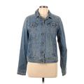 Old Navy Denim Jacket: Short Blue Print Jackets & Outerwear - Women's Size Large