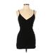 Forever 21 Casual Dress - Bodycon Plunge Sleeveless: Black Print Dresses - Women's Size Large