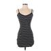 LA Hearts Casual Dress - Mini V Neck Sleeveless: Black Print Dresses - Women's Size Small