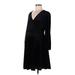 Old Navy - Maternity Cocktail Dress - A-Line Plunge Long sleeves: Black Solid Dresses - Women's Size Medium