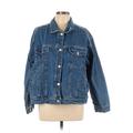 Denim Co Denim Jacket: Below Hip Blue Jackets & Outerwear - Women's Size Large