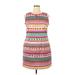 Talbots Casual Dress - Mini Crew Neck Sleeveless: Pink Dresses - Women's Size 16