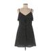 Sanctuary Casual Dress - A-Line V Neck Sleeveless: Black Polka Dots Dresses - Women's Size Small