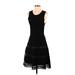 Parker Casual Dress - A-Line Scoop Neck Sleeveless: Black Solid Dresses - Women's Size Small