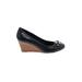Tory Burch Wedges: Black Solid Shoes - Women's Size 10 - Round Toe