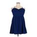 Roxy Casual Dress - Mini: Blue Solid Dresses - Women's Size X-Large