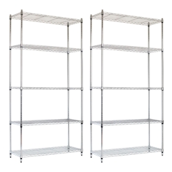 Pack 2 Metallregale mit 5 verstellbaren Regalen 182,8 x 91,4 x 35,5 cm 400 kg 7house Image