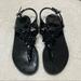 Coach Shoes | Coach Sandals Hilda Rubber T-Strap Black Beaded Shoes Size 7 | Color: Black | Size: 7