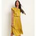 Anthropologie Dresses | Anthropologie Dodie Flutter-Sleeved Midi Dress | Color: Yellow | Size: Sp