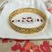 Coach Jewelry | Authentic Coach Gold And Rhinestone Bangle Bracelet, Slip On Thick Band | Color: Gold/White | Size: Os