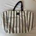 Victoria's Secret Bags | Nwt Victoria's Secret Gray Striped Travel Beach Tote Bag 15 Inch | Color: Gray | Size: Os