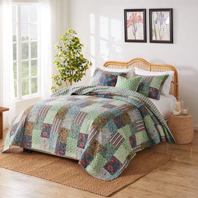 Jasmin Quilt Set by Greenland Home Fashions in Jade (Size 3PC FULL/QU)