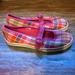 Vans Shoes | Nwot Vans Missy Plaid Slip On Shoes Size 3 | Color: Orange/Pink | Size: 3g