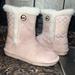 Michael Kors Shoes | Michael Kors Girls Pink & Cream Monogram Winter Boots Size Usa 12 | Color: Cream/Pink | Size: 12g