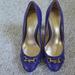 Coach Shoes | Coach Women's Heels Size 7b Purple W/ Gold Buckle | Color: Gold/Purple | Size: 7