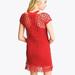 Anthropologie Dresses | Ella Moss Women’s Crochet Dress Modal Pima Cotton Cayenne Red Size Med Large Usa | Color: Orange/Red | Size: L