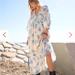 Free People Dresses | Nwt Free People Golden Hour Maxi Midi Plunge C Neck Dress Billowy Tea Combo | Color: Blue/White | Size: M