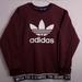 Adidas Sweaters | Adidas Sweatshirt Women’s Elastic Waist Maroon Classic Large Logo. Never Worn | Color: Red/White | Size: M