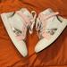 Michael Kors Shoes | Michael Kors Jem Galaxy Youth Girl Sz.3 Vanilla/Rose Gold High Tops | Color: Pink/White | Size: 3g