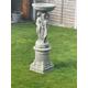 Three Grace Ladies Bird Bath On Plinth Outdoor Female Sculpture Stone Garden Statue Concrete Renaissance Decor Italian Feeder Ornament