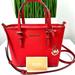 Michael Kors Bags | New! Michael Kors Jet Set Travel Xs Carryall Tote Shoulder Leather Bag Sangria | Color: Red | Size: Os