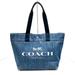 Coach Bags | Coach Logo With Horse & Carriage Blue Dark Navy Denim Leather | Color: Blue | Size: Height 11.81 Inch Width 33.5 Inch Depth 6.1 Inch