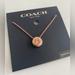 Coach Jewelry | Coach Rose Gold Crystal Circle Pendant Necklace | Color: Gold | Size: Os