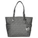 Michael Kors Bags | Michael Kors Jet Set Monogram Black Pvc Canvas & Leather Logo Medium Tote | Color: Black/Gray | Size: Os