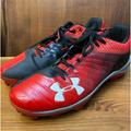 Under Armour Shoes | Game Worn Under Armour University Of Maryland Terrapins Baseball Cleats Molded | Color: Black/Red | Size: 11.5