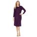 Plus Size Women's Cable Sweater Dress by Jessica London in Dark Berry (Size 12)