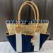 Ralph Lauren Bags | Lauren Ralph Lauren Canvas Straw Tote Style Bag | Color: Blue/Cream | Size: Os
