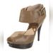 Michael Kors Shoes | Michael Kors Women's Size 7 Beige Open Toe Heel Zippered Side Leather | Color: Tan | Size: 7