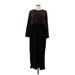 J.Jill Casual Dress - Sheath High Neck 3/4 sleeves: Black Color Block Dresses - Women's Size Medium