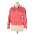 Old Navy Denim Jacket: Below Hip Pink Solid Jackets & Outerwear - Women's Size X-Large