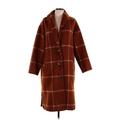 Old Navy Coat: Mid-Length Brown Grid Jackets & Outerwear - Women's Size Large