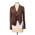 BB Dakota by Steve Madden Blazer Jacket: Below Hip Brown Print Jackets & Outerwear - Women's Size X-Small