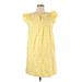 J.Crew Factory Store Casual Dress - Mini Crew Neck Sleeveless: Yellow Print Dresses - New - Women's Size 14