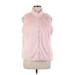 Croft & Barrow Faux Fur Vest: Below Hip Pink Solid Jackets & Outerwear - Women's Size X-Large