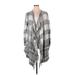 Isaac Mizrahi LIVE! Cardigan Sweater: Gray Checkered/Gingham Sweaters & Sweatshirts - Women's Size 1X