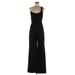 Black Halo Jumpsuit Plunge Sleeveless: Black Solid Jumpsuits - Women's Size 6